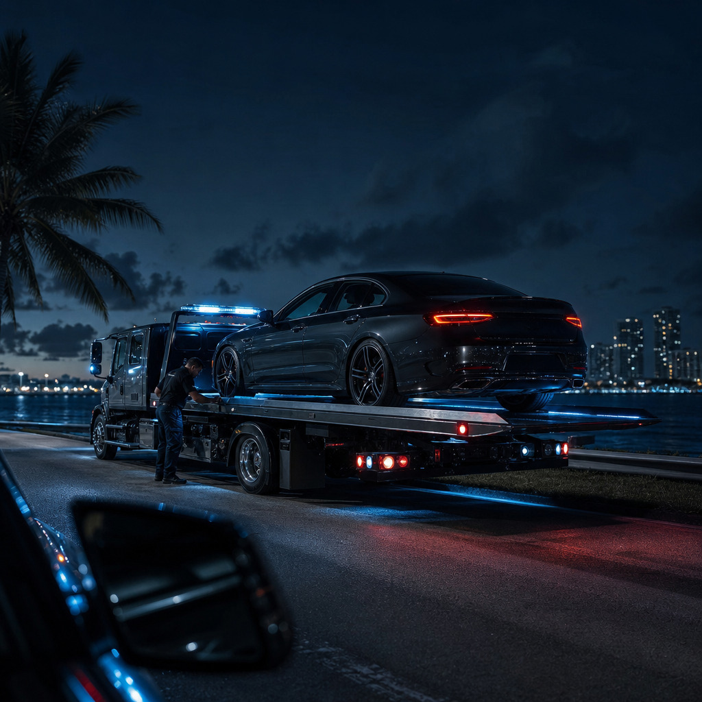 24-Hour Towing West Palm Beach — flatbed towing image in West Palm Beach